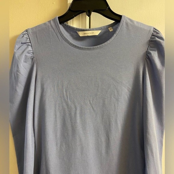 Rebecca Taylor Long Sleeve Top casual crewneck blue Medium - Picture 3 of 6